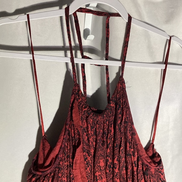 58-11 FREE PEOPLE red pack geometric double dutch flowy tank top M - Picture 2 of 10